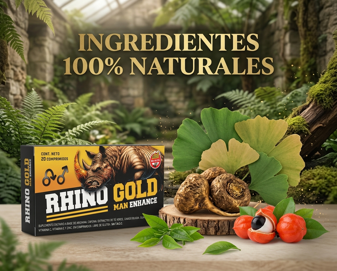 Rhino Gold — Cápsulas naturales para potencia y vigor masculino